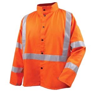 Black Stallion JF1012 FR Cotton Welding Jacket Reflective Tape Orange X-Large